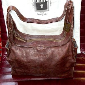 FRYE BURGUNDY LEATHER HANDBAG LIMITED EDITION CODE & DUST BAG LIKE NEW CONDITION